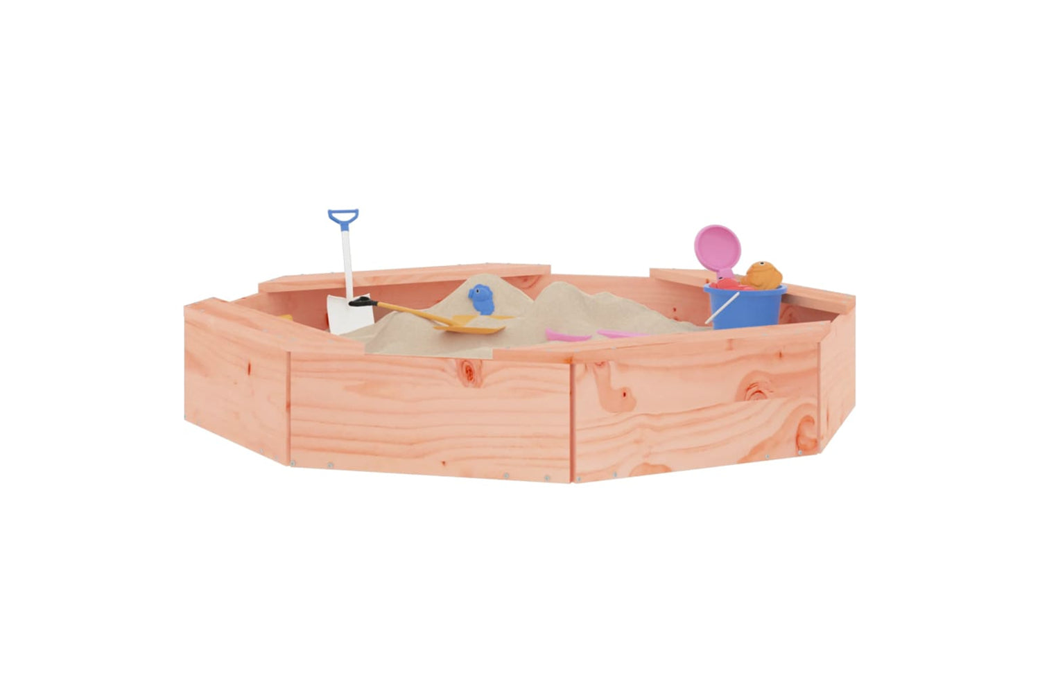 vidaXL 825014 Sandbox With Seats Octagon Solid Wood Douglas-2