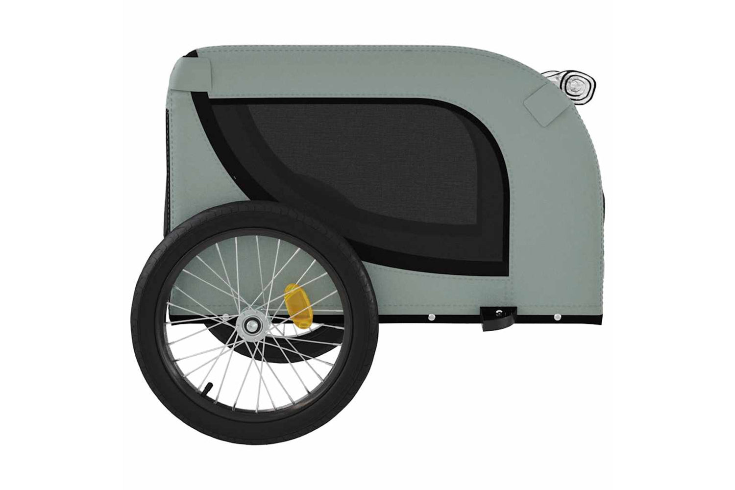 Vidaxl 94007 Pet Bike Trailer Grey And Black Oxford Fabric And Iron-5