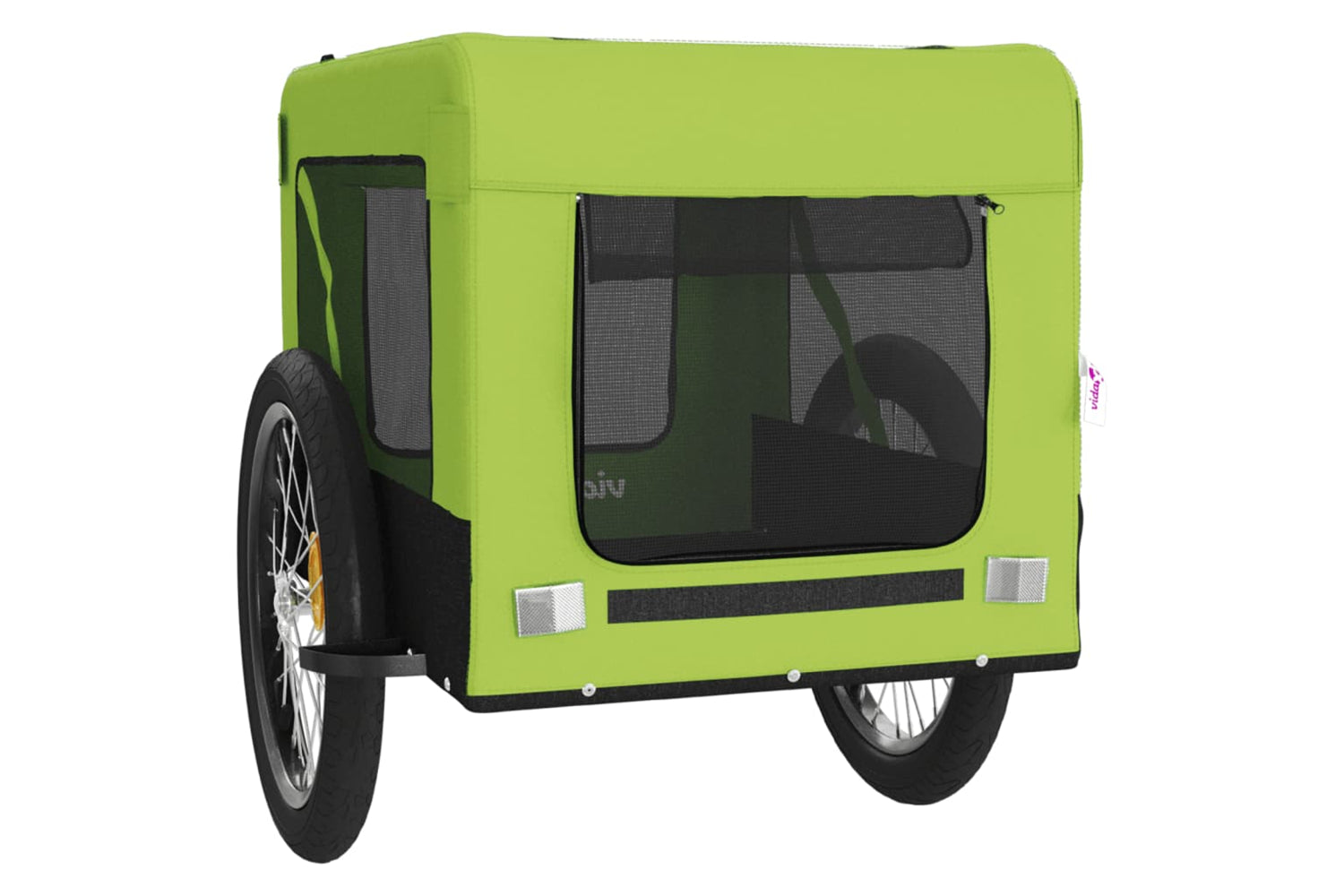 Vidaxl 93927 Pet Bike Trailer Green And Black Oxford Fabric And Iron-5