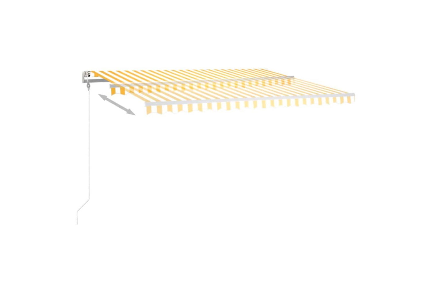 Vidaxl 3070023 Manual Retractable Awning With Led 4x3.5 M Yellow And White-5