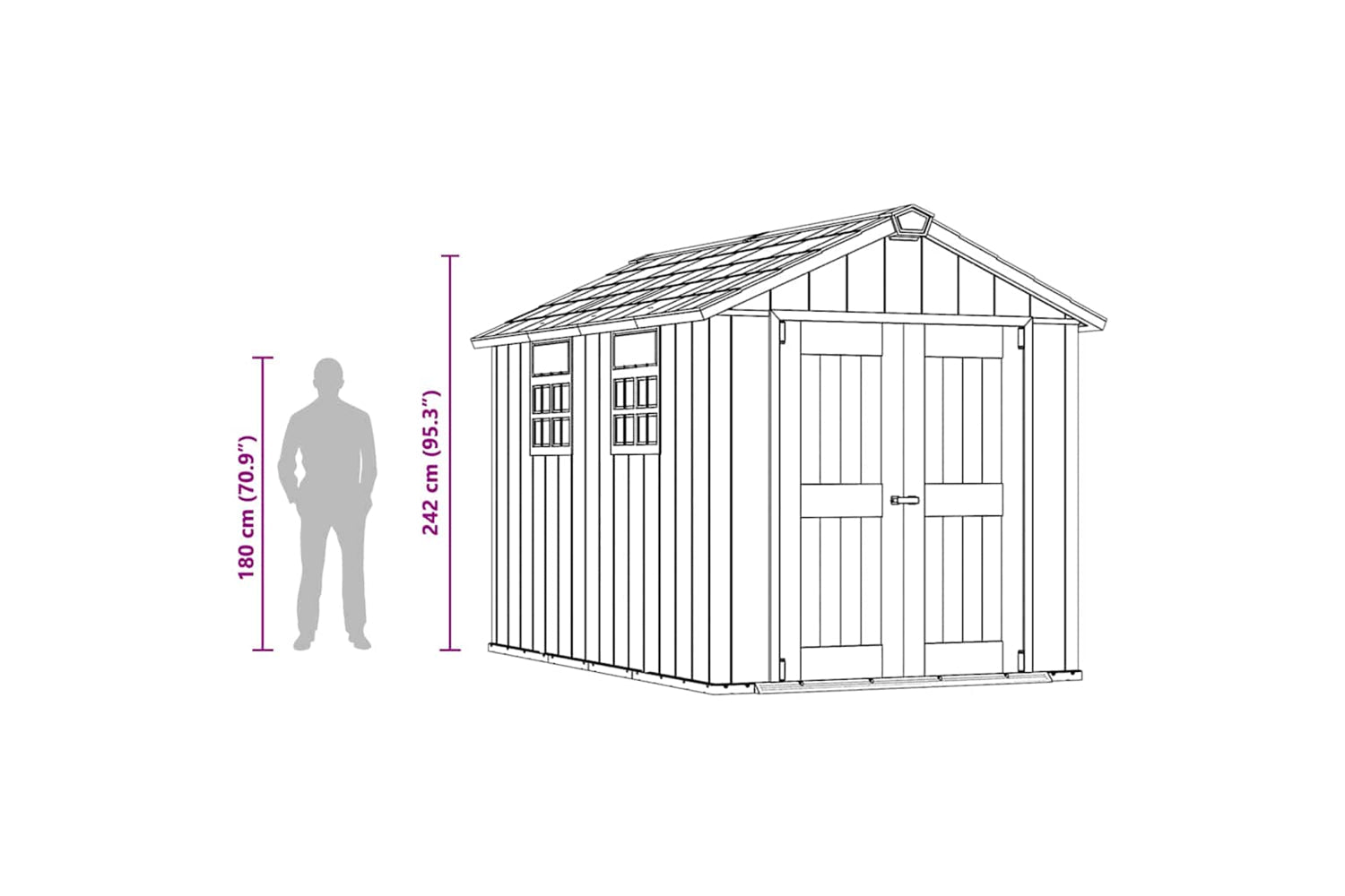 Keter 404244 Garden Shed Oakland 7511 Anthracite-8