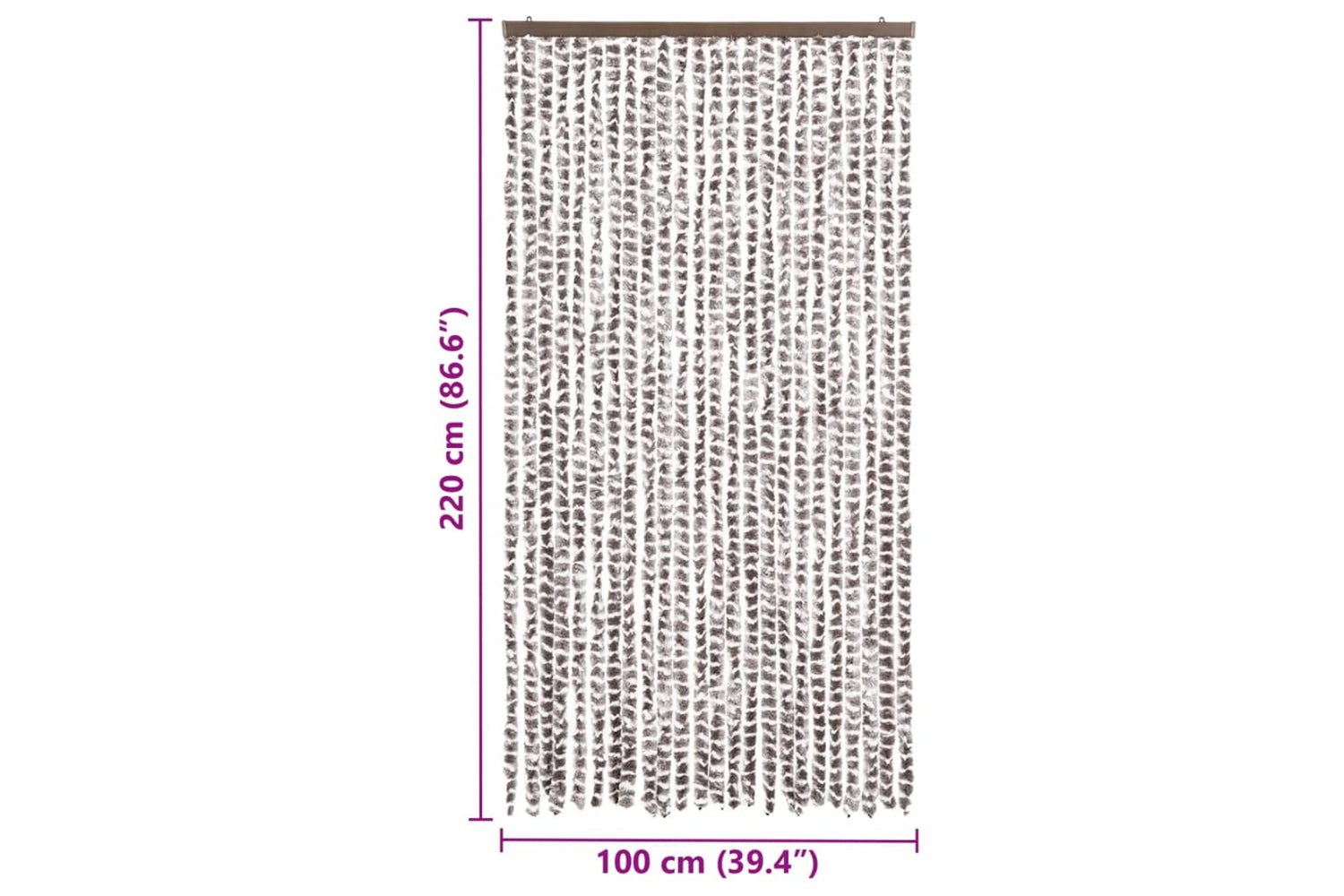 vidaXL Insect Curtain Taupe And White 100x220cm Chenille-6