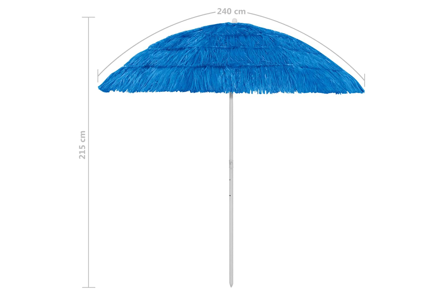 vidaXL 314695 Hawaii Beach Umbrella Blue 240cm-8