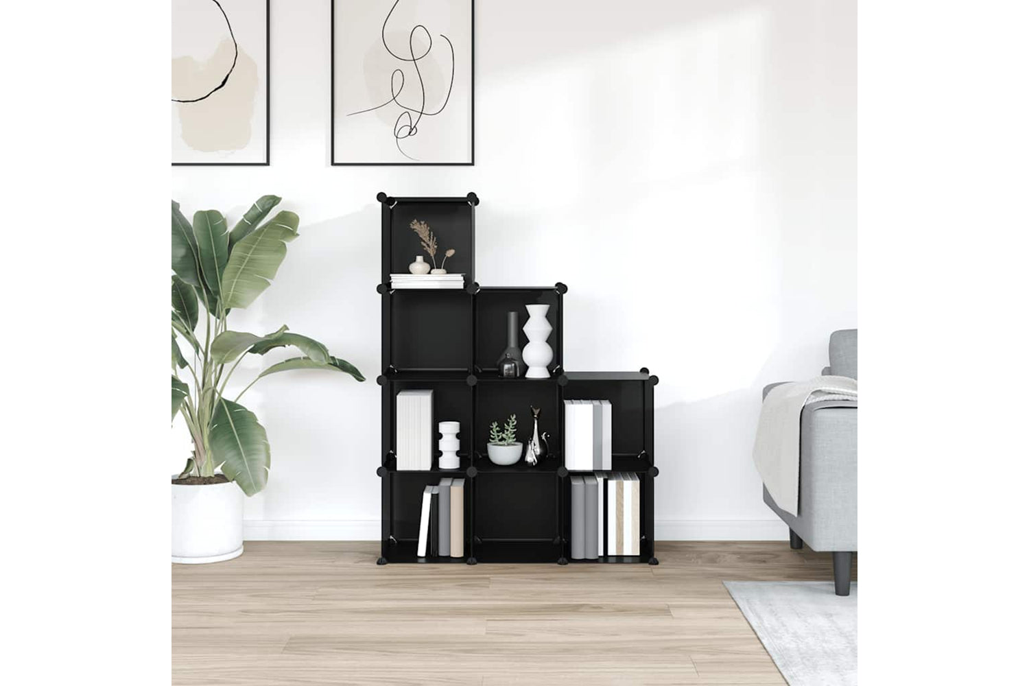 Vidaxl 340547 Storage Cube Organiser With 9 Cubes Black Pp-2