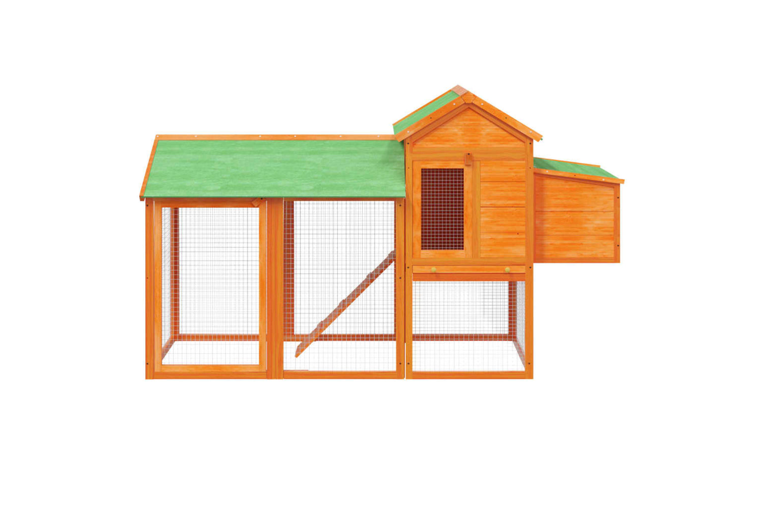 vidaXL 172232 Chicken Coop Brown 193x65x117cm Solid Wood Pine-2