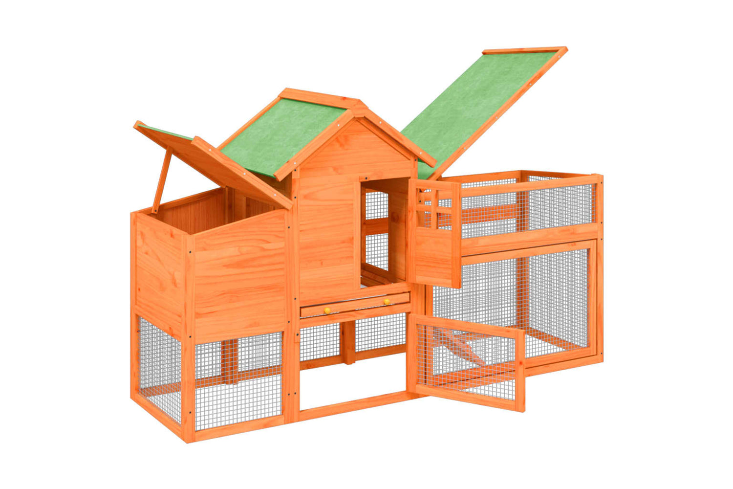 vidaXL 172228 Chicken Coop Brown 186.5x58.5x113cm Solid Wood Pine-3