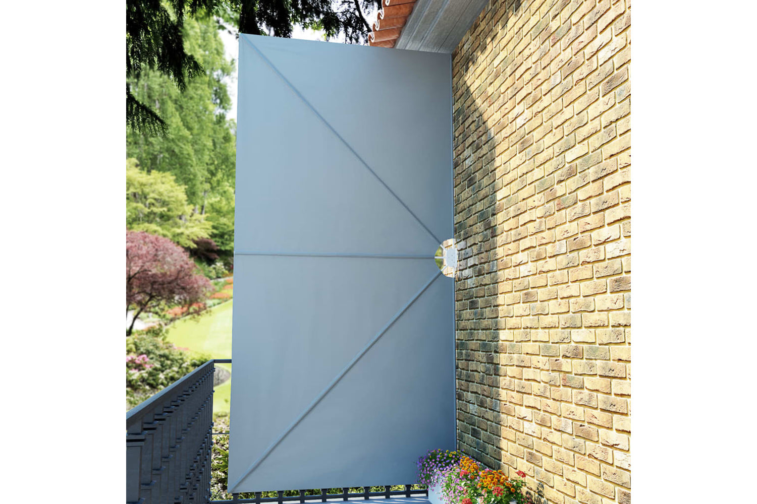 vidaXL 44566 Collapsible Terrace Side Awning Grey 400x200cm-3