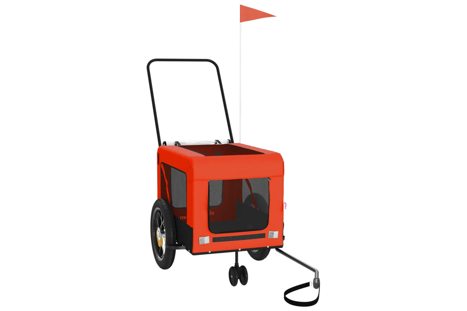 Vidaxl 93928 Pet Bike Trailer Orange And Black Oxford Fabric And Iron-3