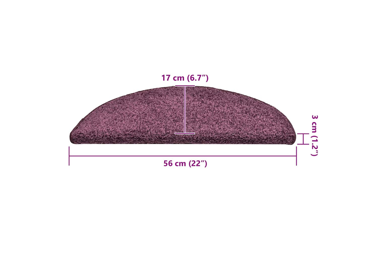 vidaXL 322384 Carpet Stair Treads 15 Pcs Dark Purple 56x17x3cm-8