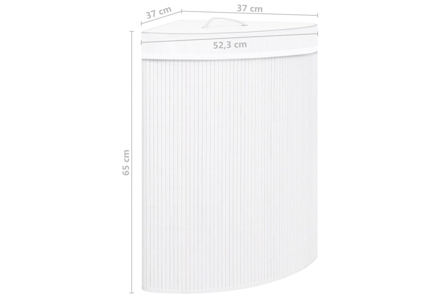 Vidaxl 320763 Bamboo Corner Laundry Basket White 60 L-8