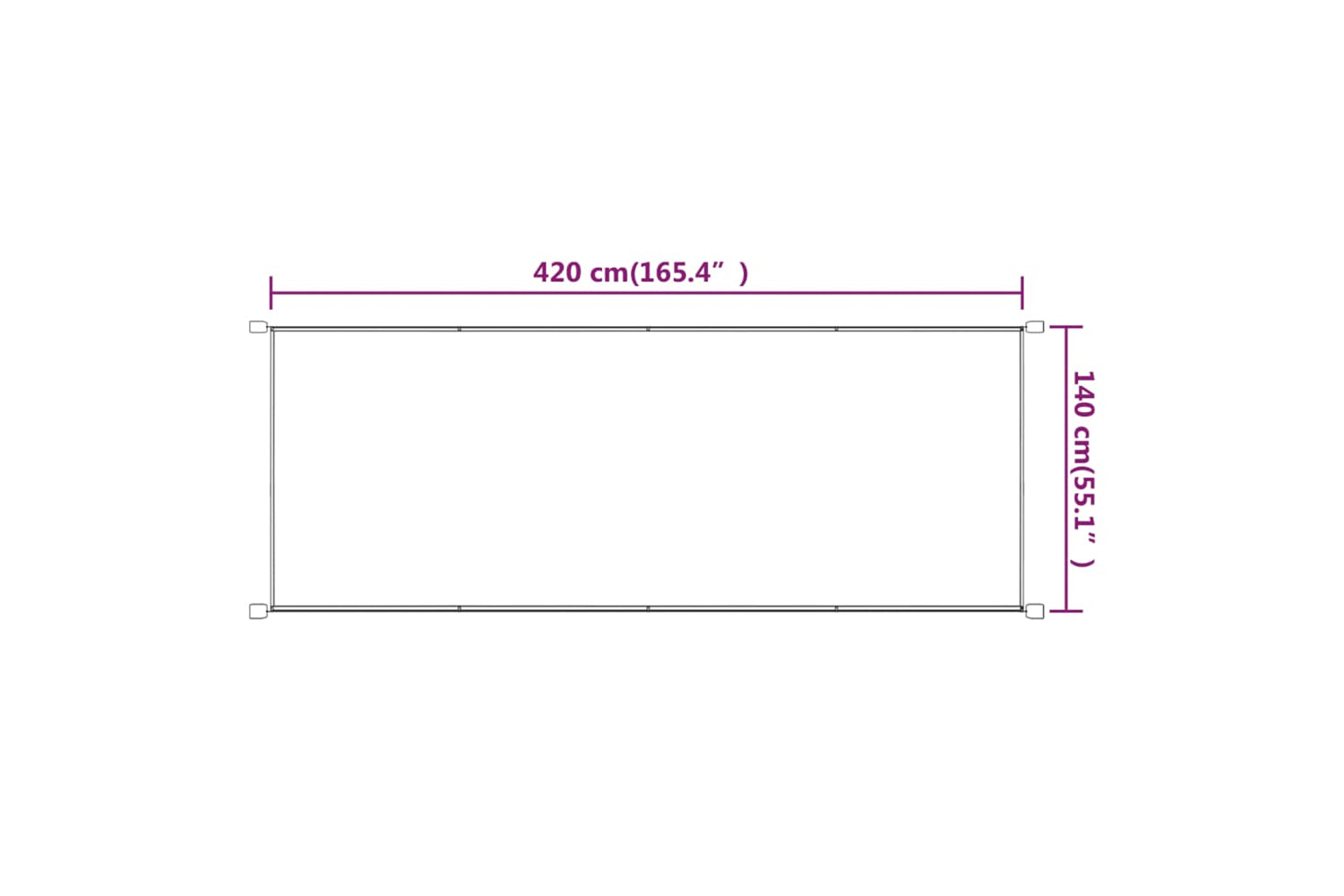 vidaXL 148411 Vertical Awning Taupe 140x420cm Oxford Fabric-5