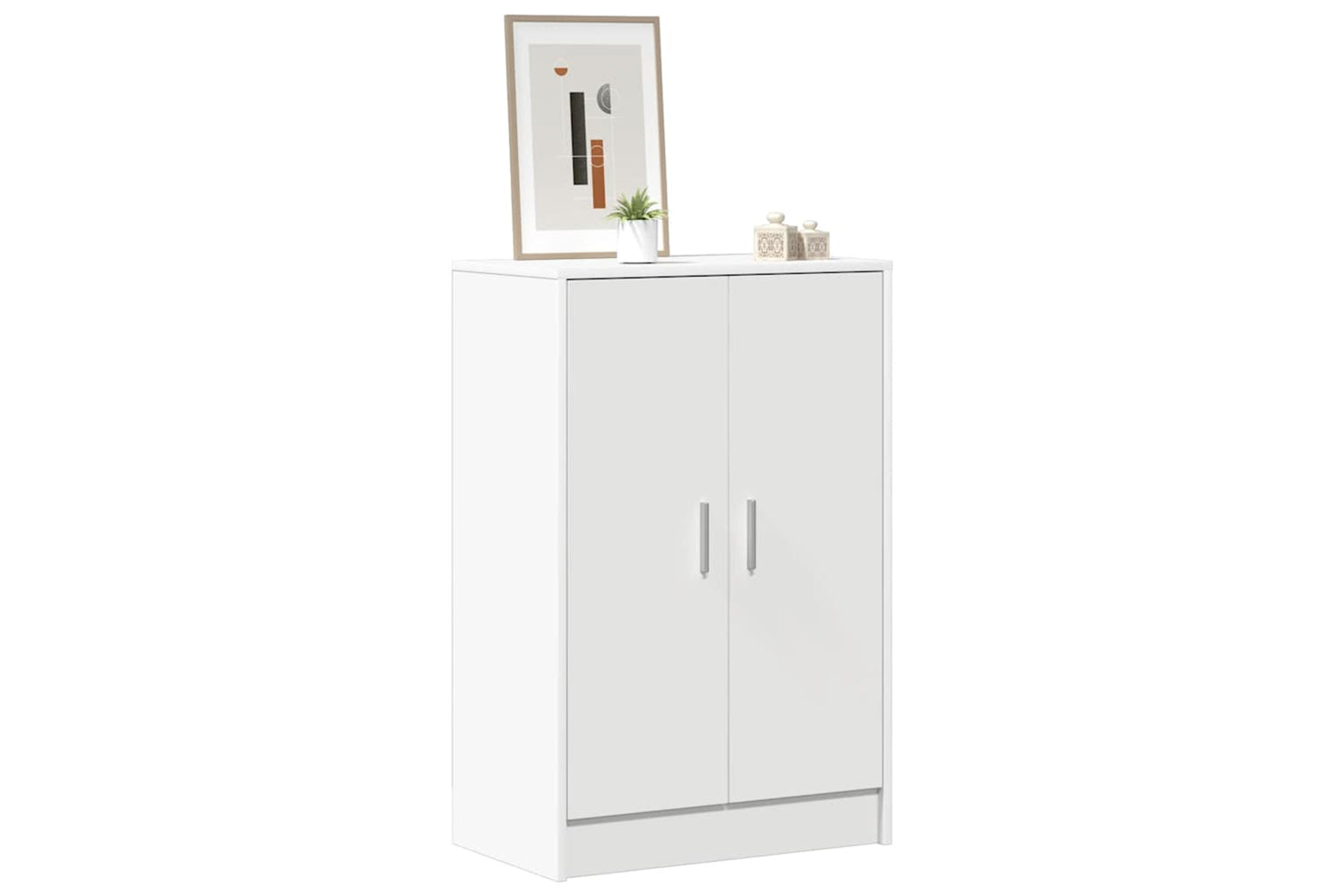 vidaXL Shoe Cabinet White 60x35x92cm Engineered Wood-2