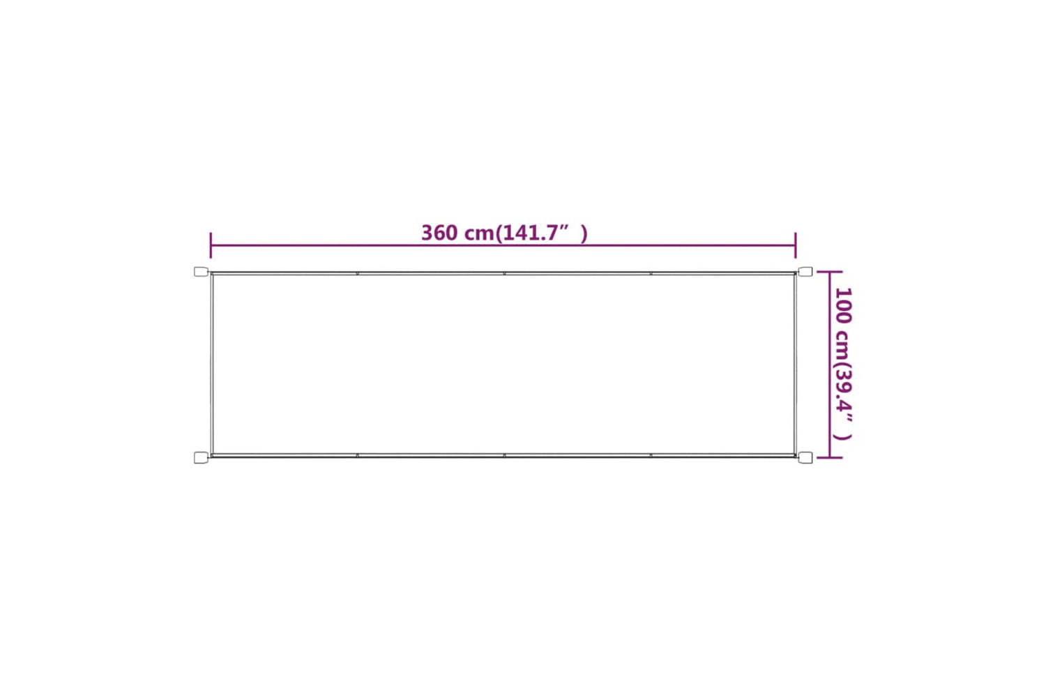 vidaXL 148452 Vertical Awning Blue 100x360cm Oxford Fabric-5