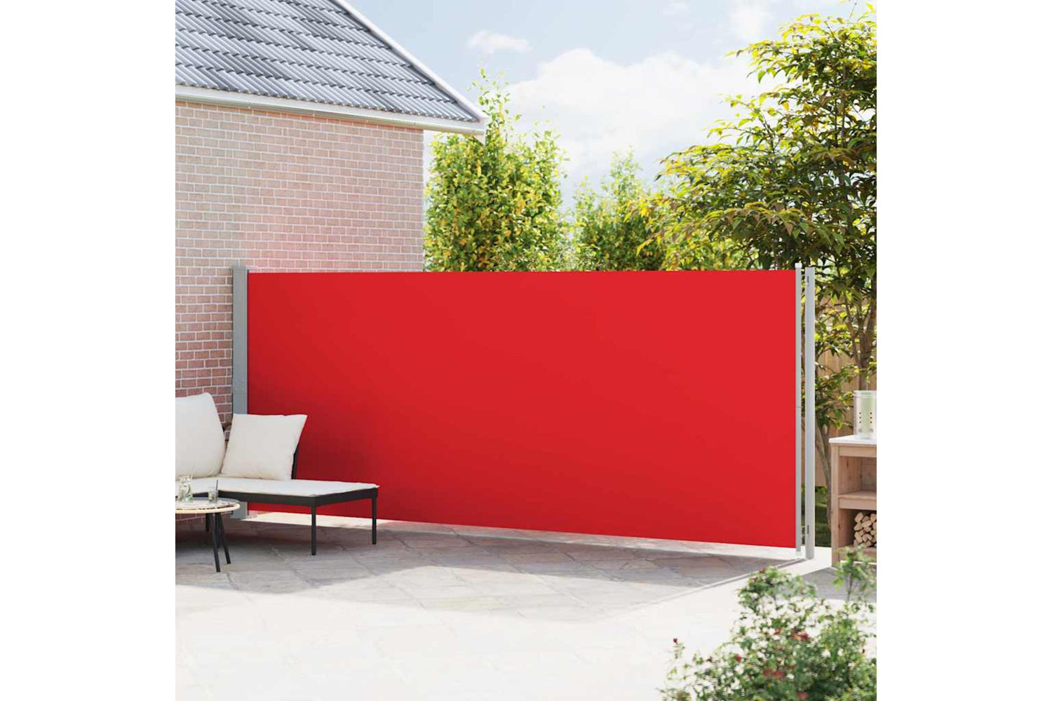 vidaXL 317967 Patio Retractable Side Awning 180x600cm Red-2
