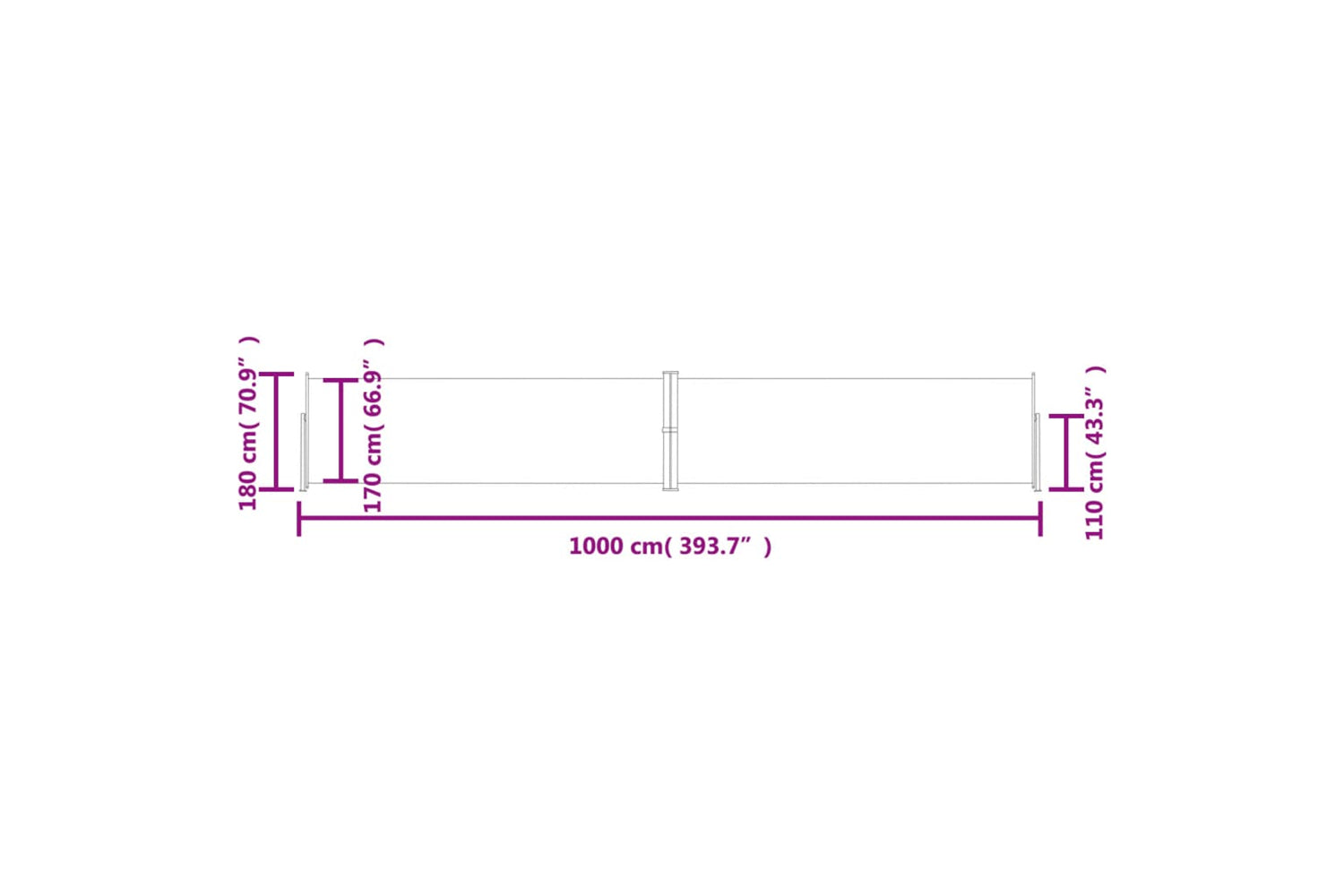 vidaXL 318040 Retractable Side Awning Blue 180x1000cm-7