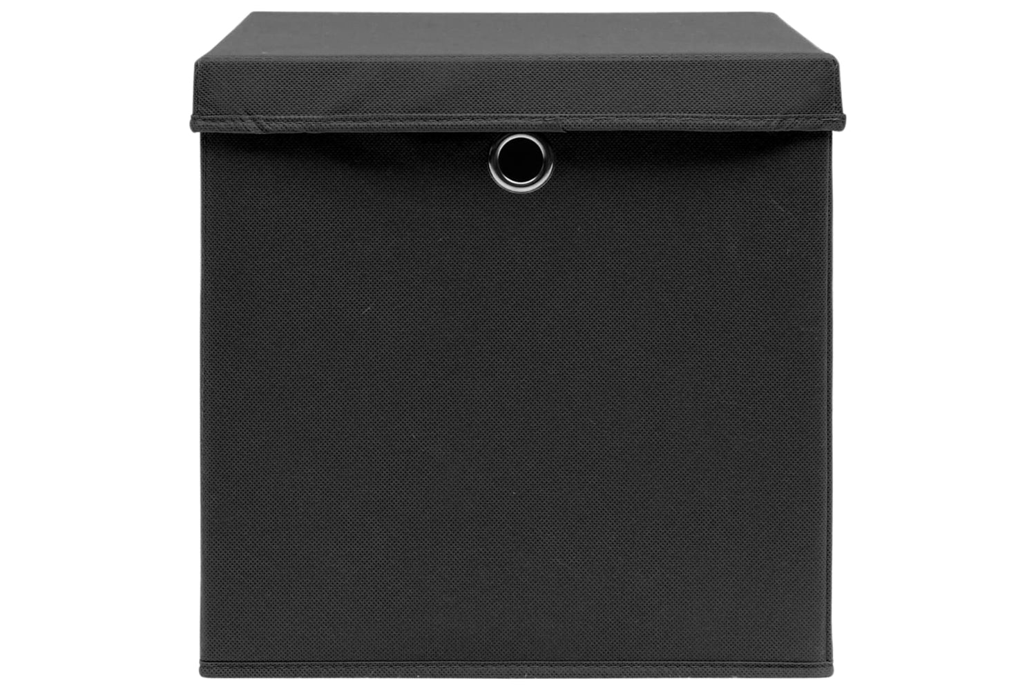 vidaXL 325190 Storage Boxes With Covers 10 Pcs 28x28x28cm Black-4