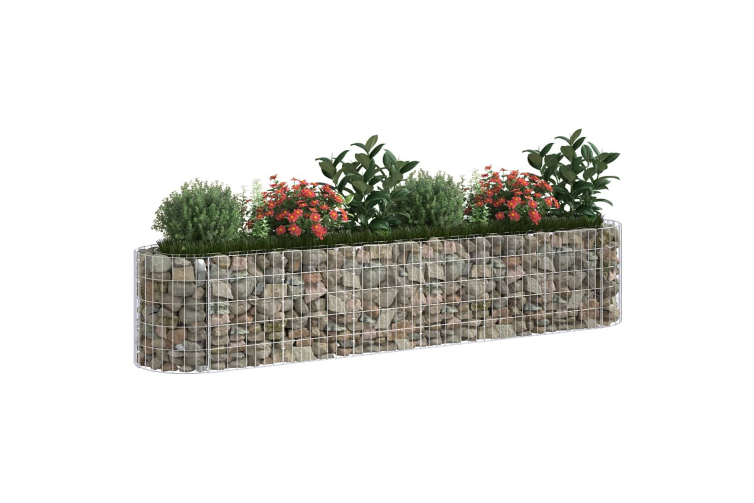 vidaXL 152026 Gabion Raised Bed Galvanised Iron 260x50x50cm-2