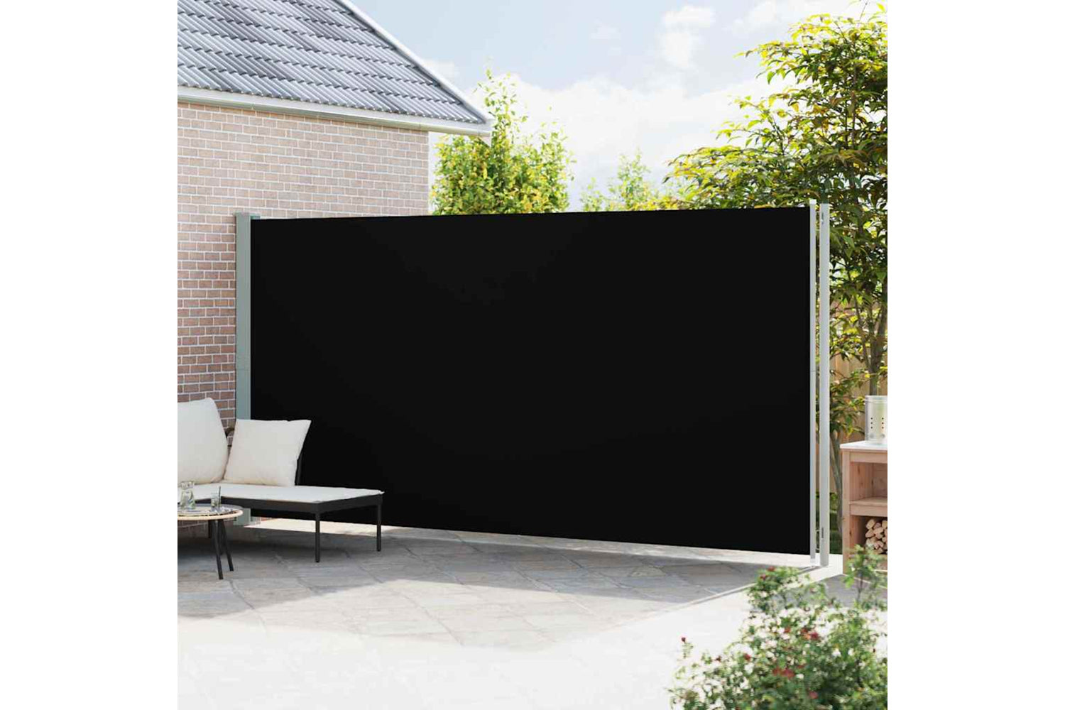 vidaXL 317976 Patio Retractable Side Awning 220x600cm Black-2