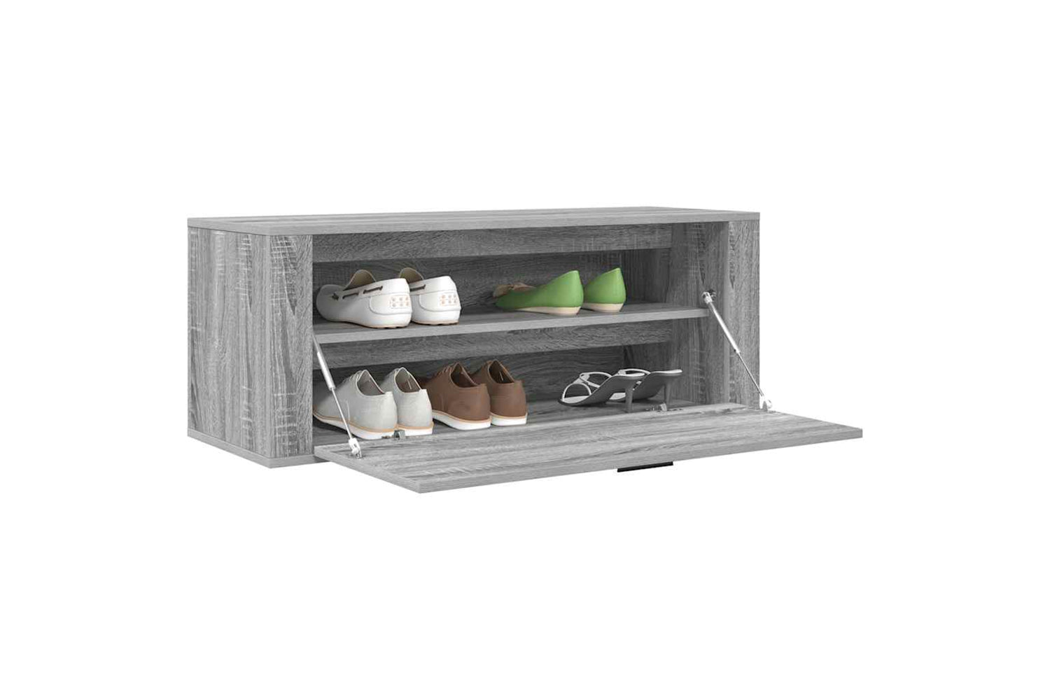 vidaXL 821026 Wall Shoe Cabinet Grey Sonoma 100x35x38cm Engineered Wood-3