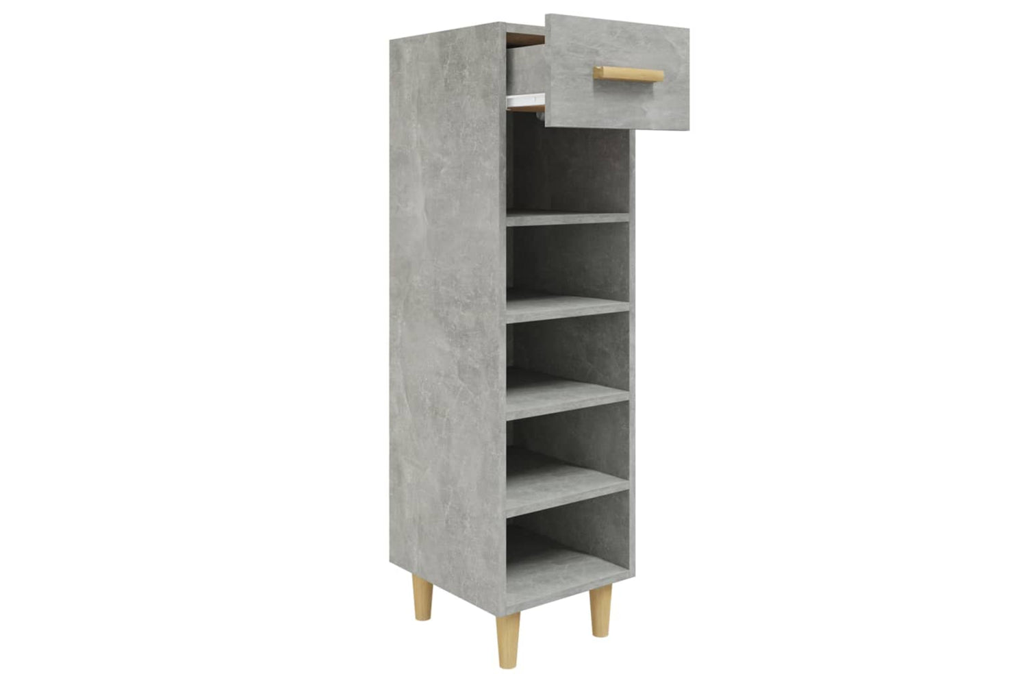 vidaXL 812802 Shoe Cabinet Concrete Grey 30x35x105cm Engineered Wood-2