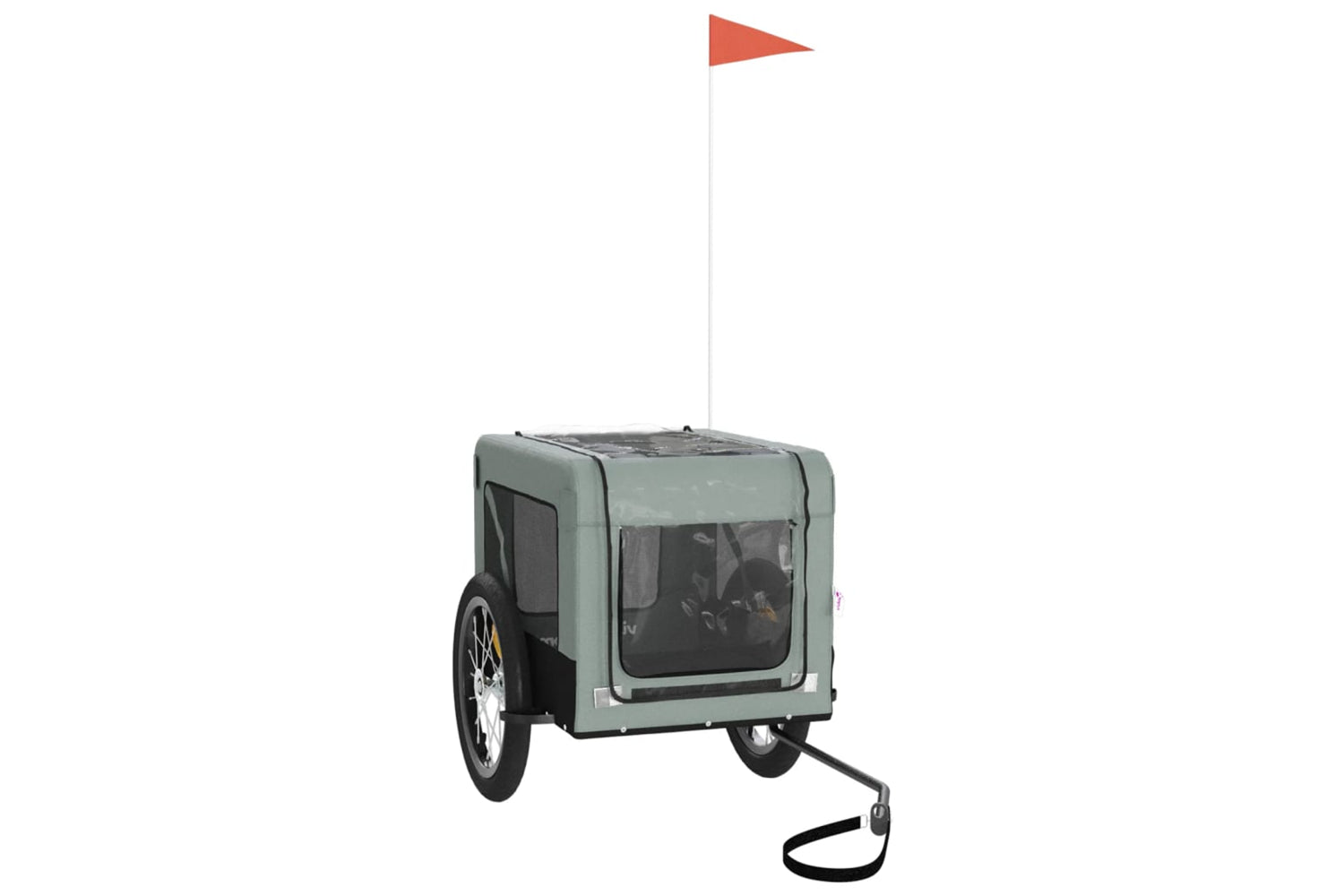 Vidaxl 93916 Pet Bike Trailer Grey And Black Oxford Fabric&iron-3