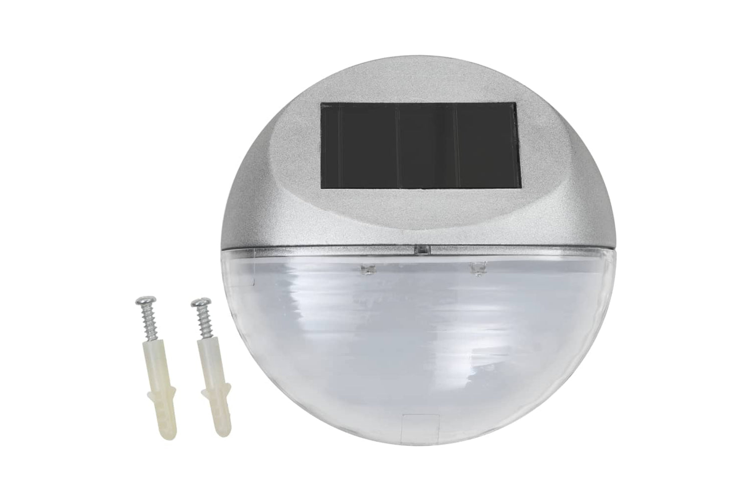 Vidaxl 44473 Outdoor Solar Wall Lamps Led 12 Pcs Round Silver-2