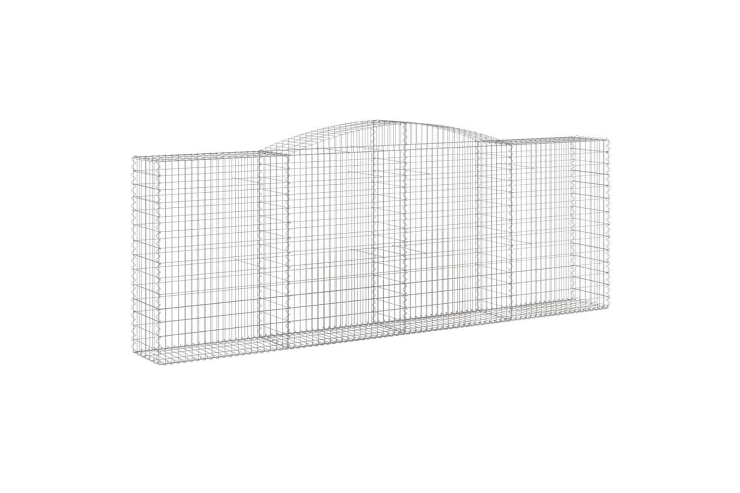 vidaXL 3147023 Arched Gabion Baskets 3 Pcs 400x50x140/160cm Galvanised Iron-2