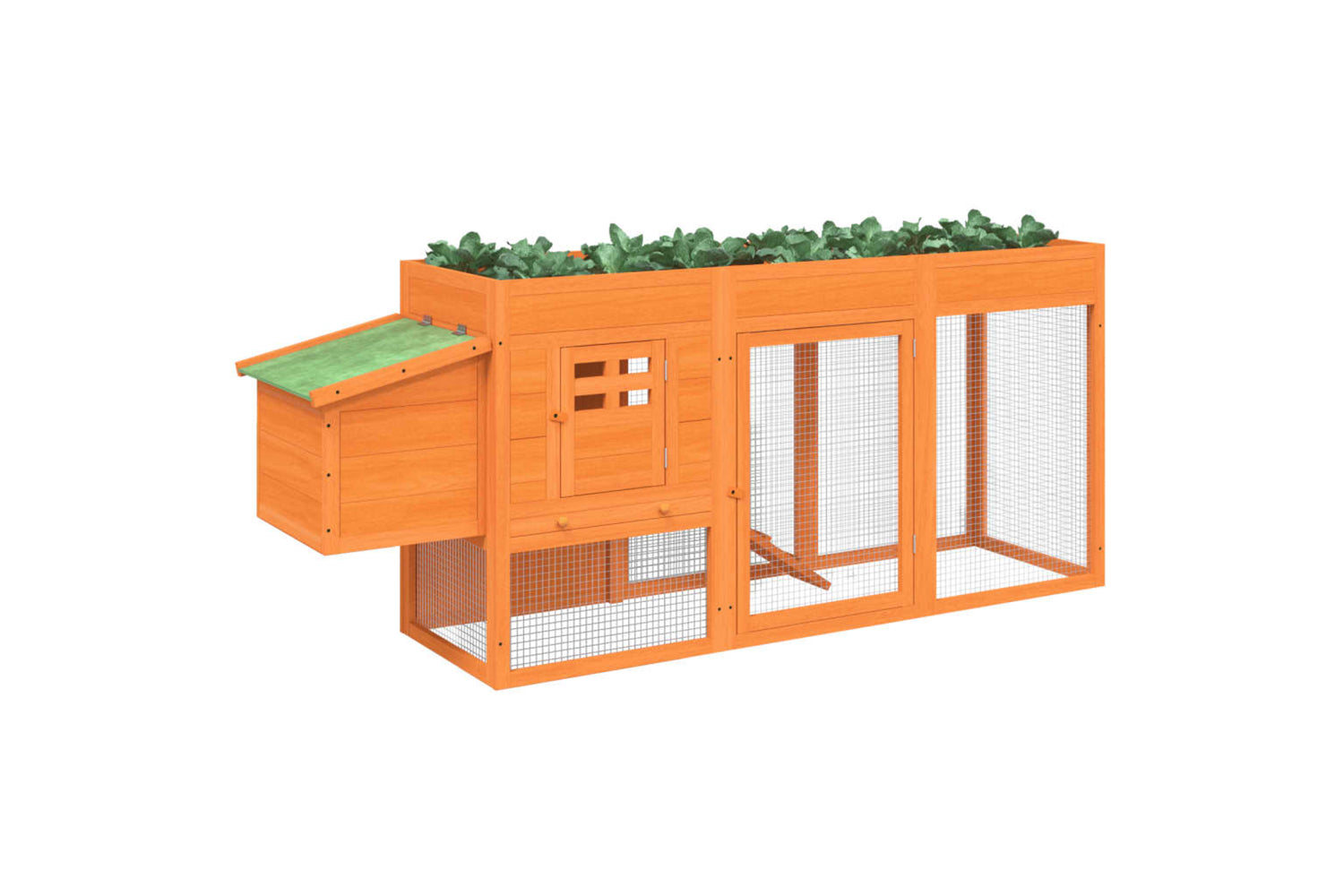 vidaXL 172236 Chicken Coop Brown 204x50x84cm Solid Wood Pine-2