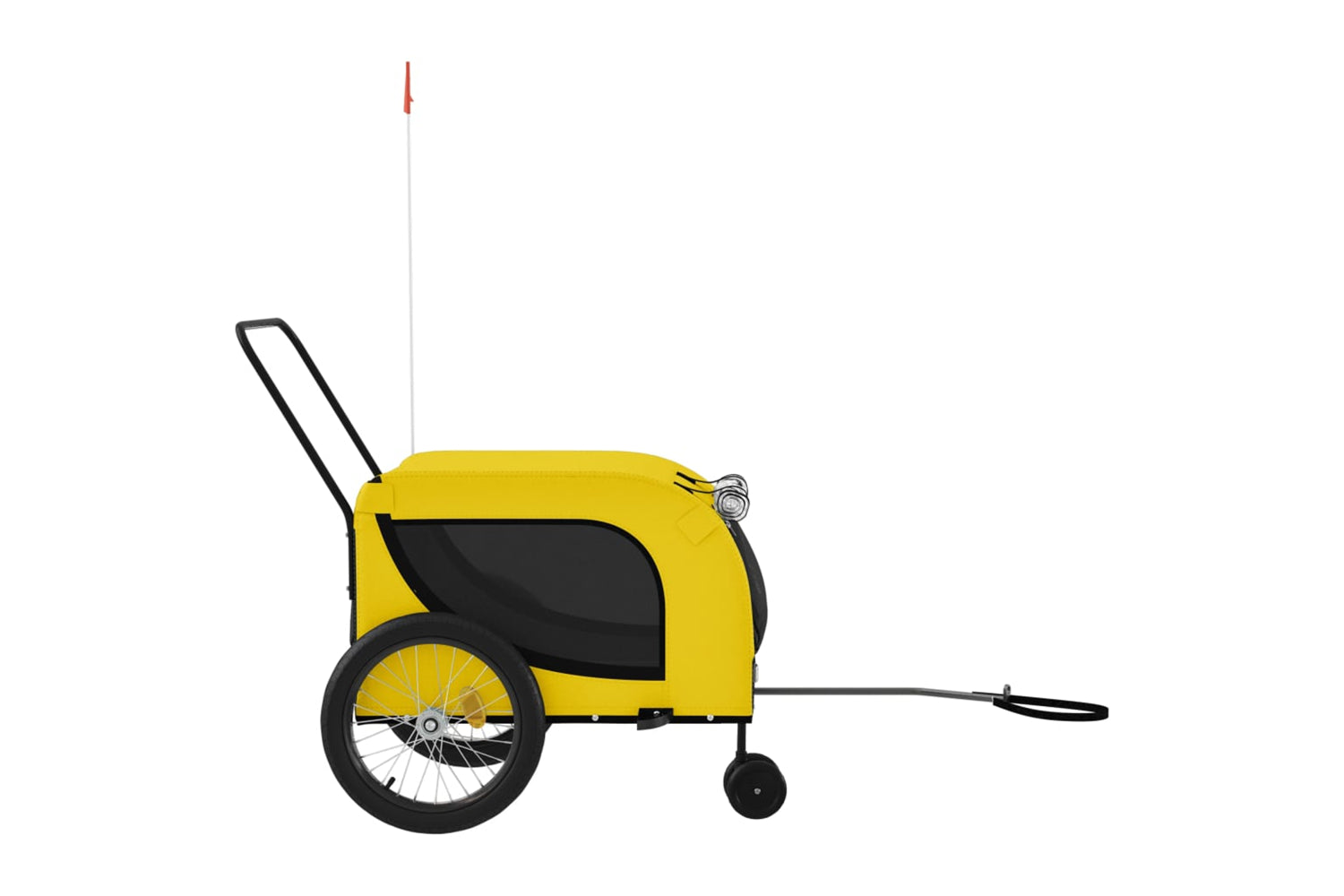 Vidaxl 94029 Pet Bike Trailer Yellow And Black Oxford Fabric And Iron-4