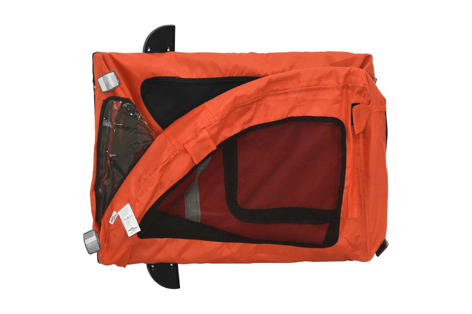 Vidaxl 93970 Pet Bike Trailer Orange And Grey Oxford Fabric And Iron-8