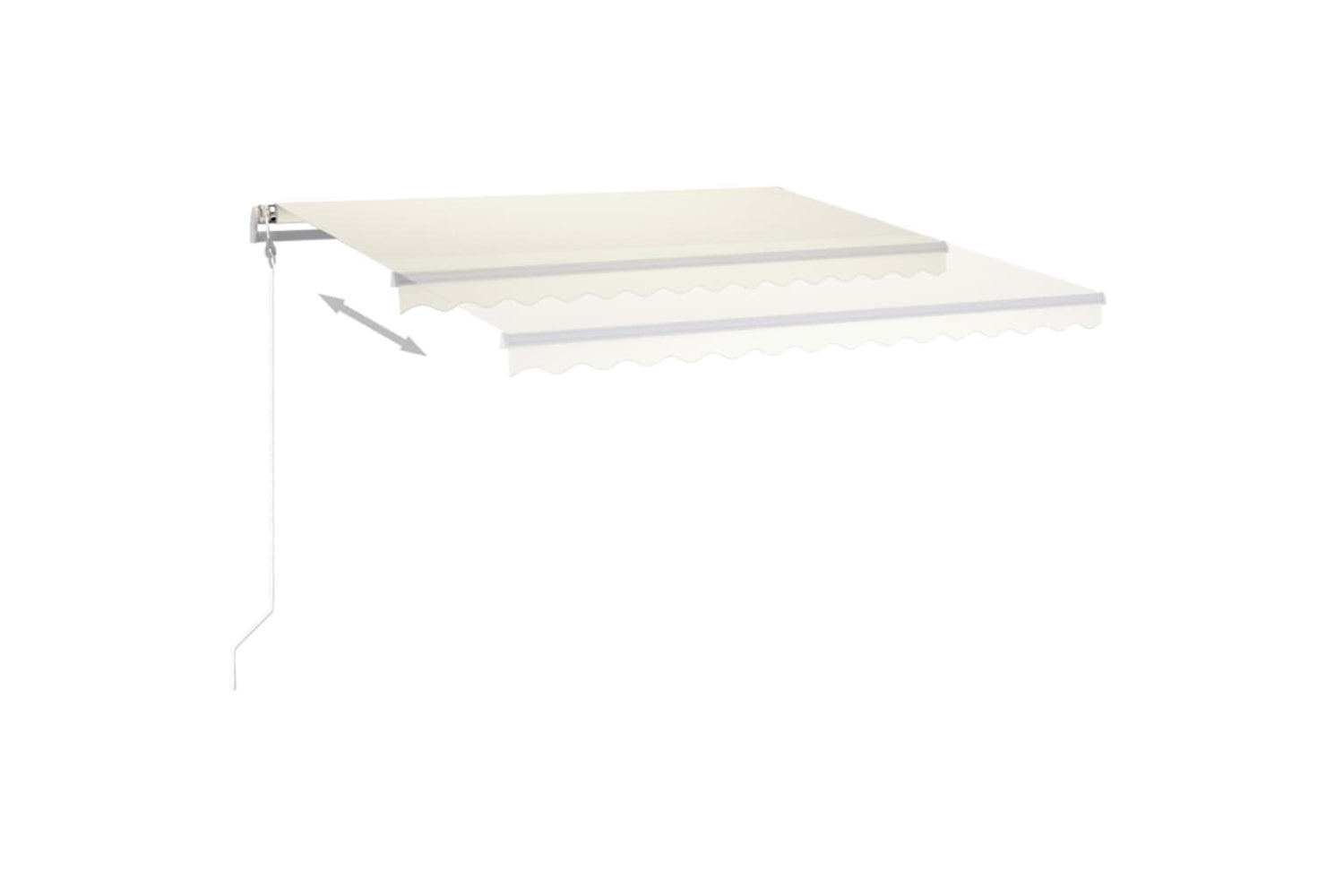 Vidaxl 3070022 Manual Retractable Awning With Led 4x3.5 M Cream-5