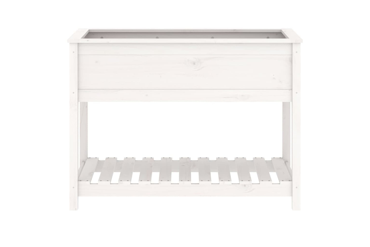 vidaXL 823788 Planter With Shelf White 111.5x54x81cm Solid Wood Pine-4