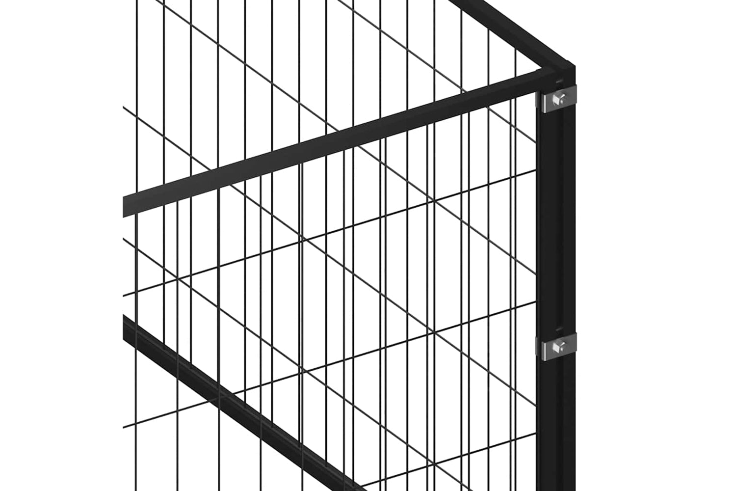 Vidaxl 3082132 Dog Kennel Black 24 M2 Steel-5