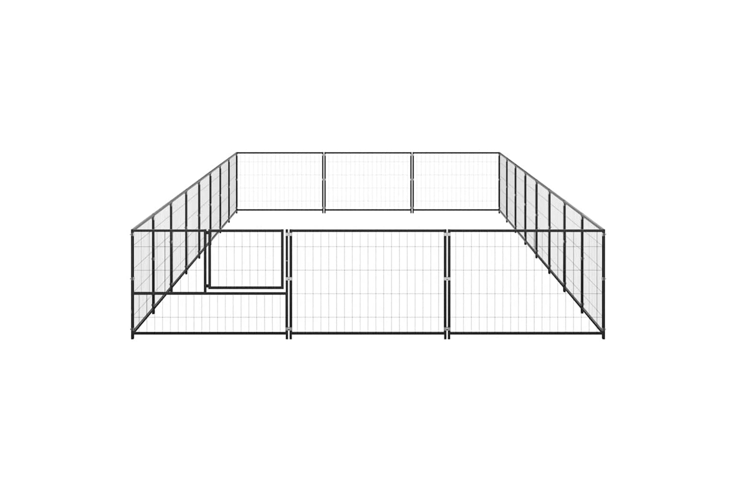 Vidaxl 3082132 Dog Kennel Black 24 M2 Steel-4