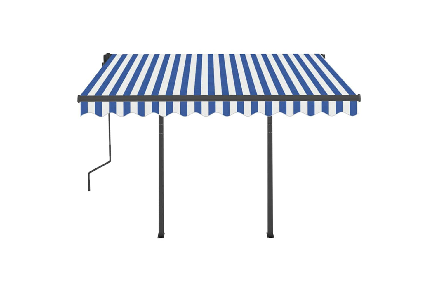 Vidaxl Manual Retractable Awning With Led 3.5x2.5 M Blue And White-4