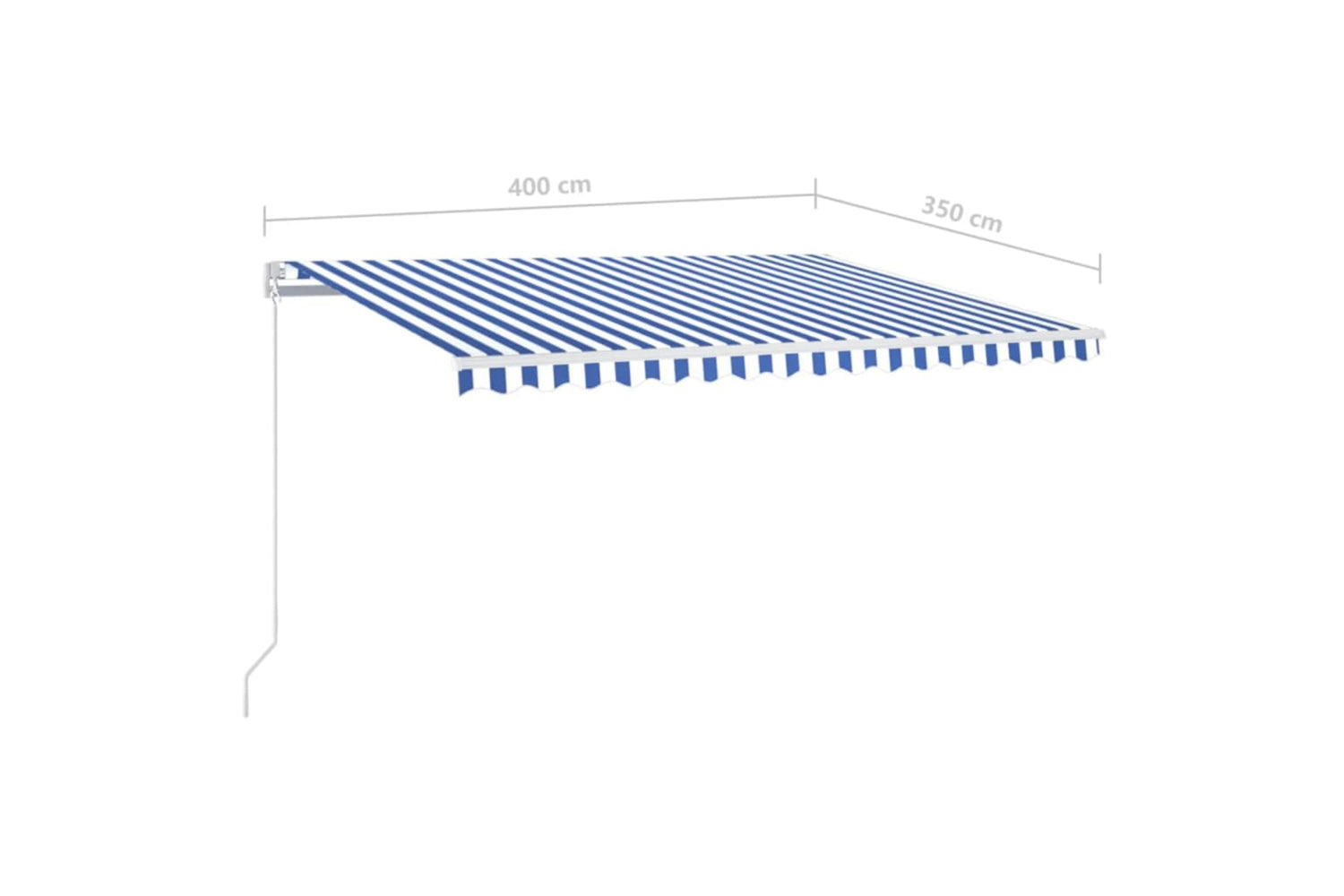 vidaXL 3068981 Manual Retractable Awning With Led 400x350cm Blue And White-6