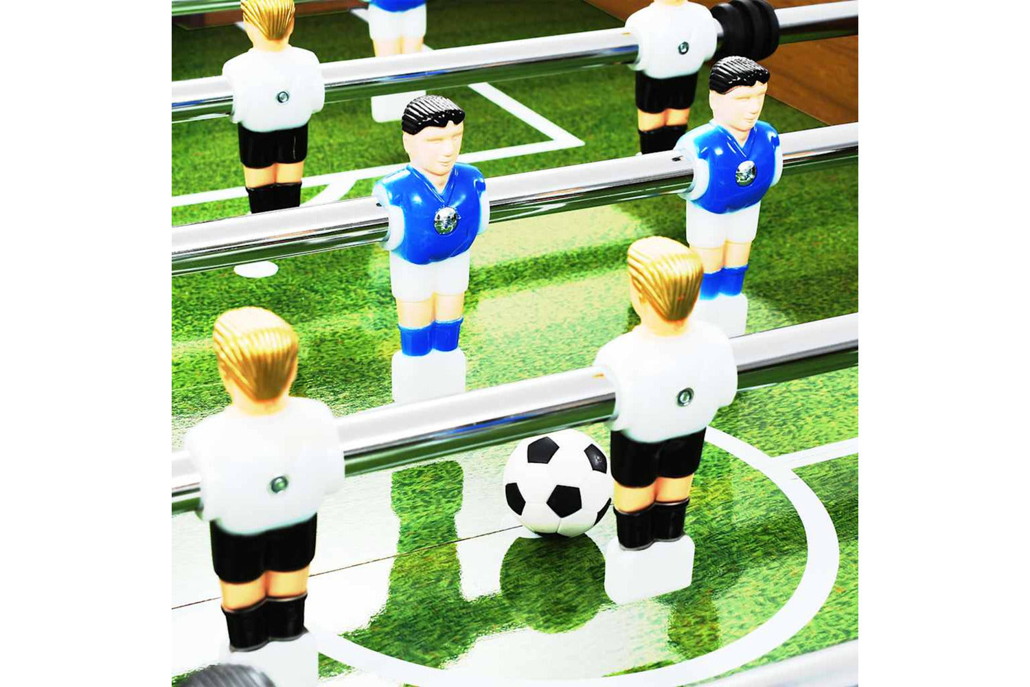 Vidaxl Football Table Steel 60 Kg 140x74.5x87.5 Cm Light Brown And Black-6