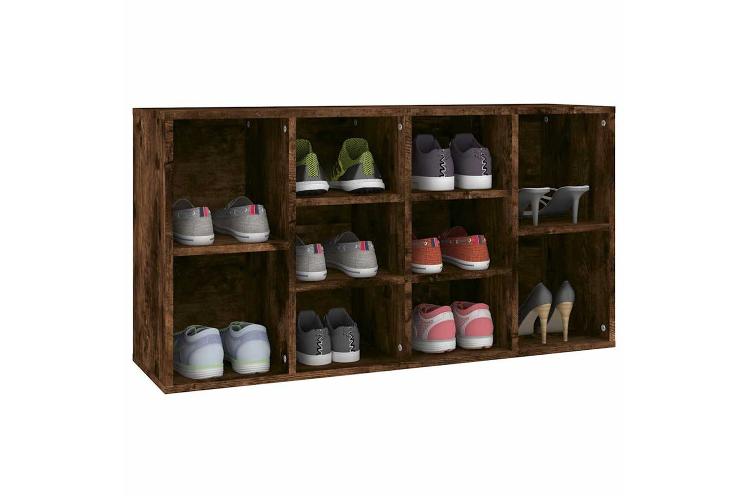 vidaXL 826369 Shoe Bench Smoked Oak 103x30x54.5cm Engineered Wood-3