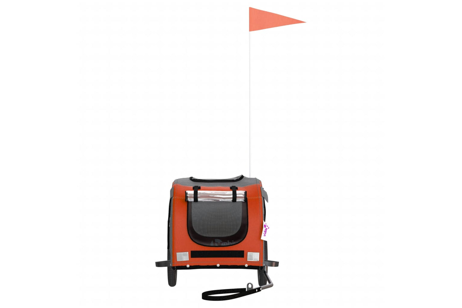Vidaxl 93865 Pet Bike Trailer Orange And Grey Oxford Fabric And Iron-3