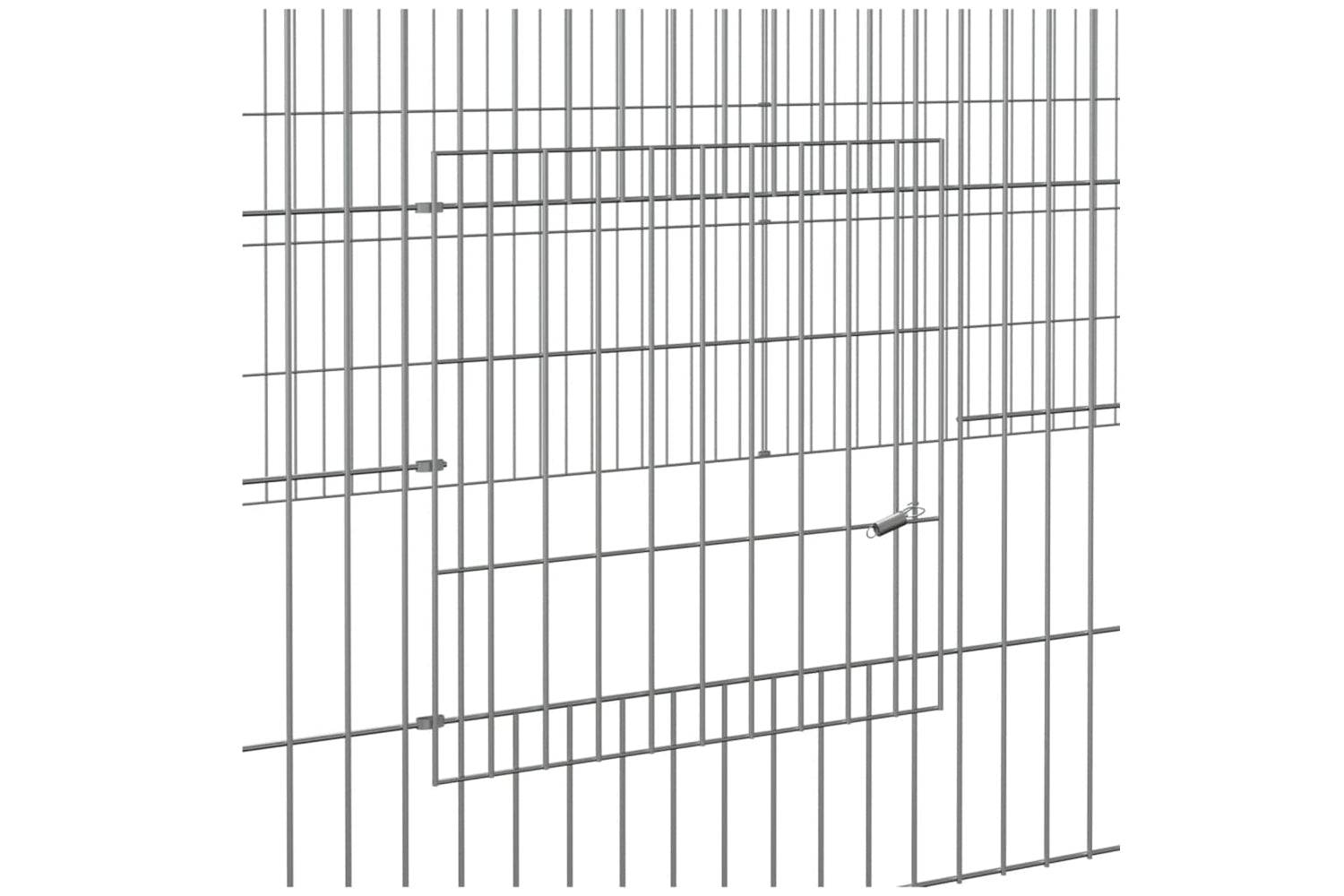 vidaXL 171563 2-panel Rabbit Cage 220x110x55cm Galvanised Iron-5