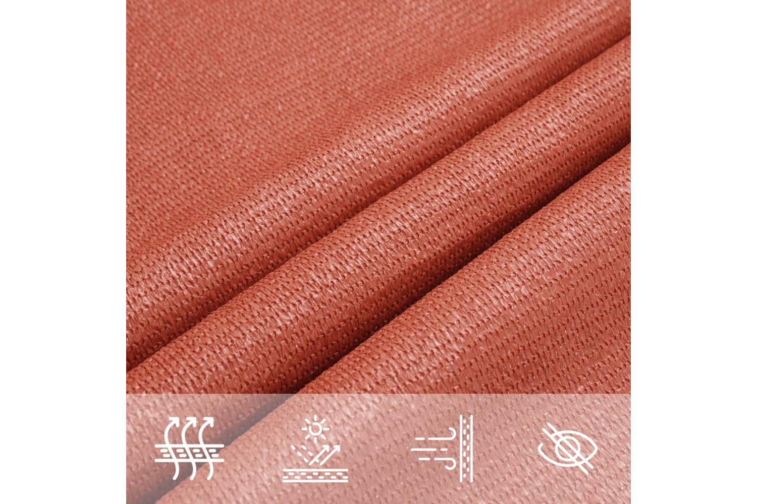 vidaXL 311367 Sunshade Sail 160 G/mÂ² Terracotta 3.5x3.5x4.9 M Hdpe-6