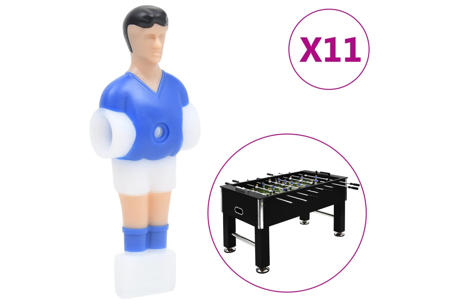 vidaXL 92504 Football Table Players For 12.7mm Rod 22 Pcs-5