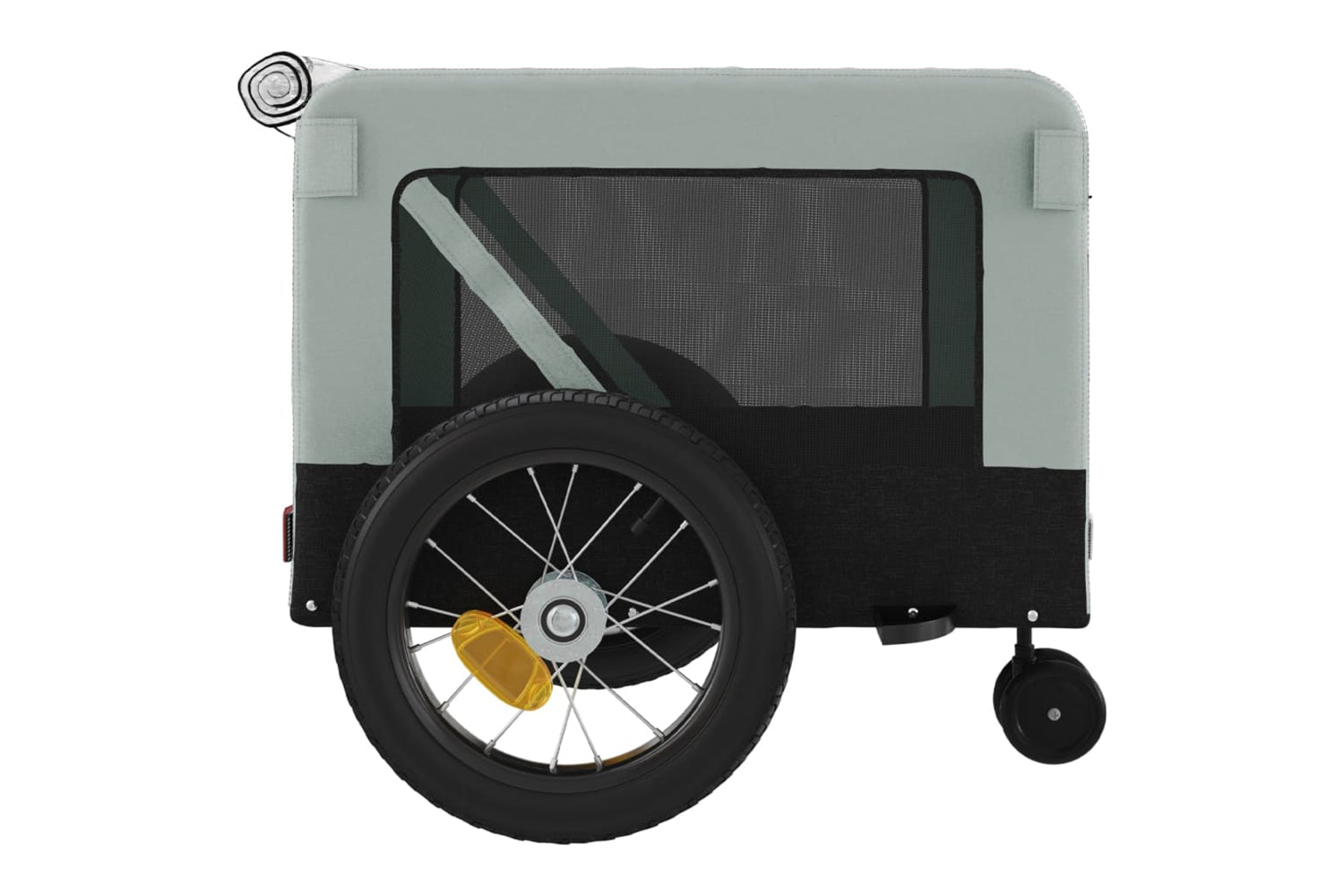 Vidaxl 93944 Pet Bike Trailer Grey And Black Oxford Fabric And Iron-7