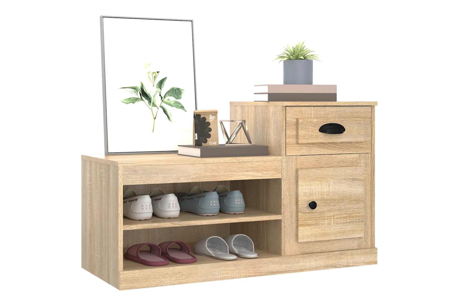vidaXL 816419 Shoe Cabinet Sonoma Oak 100x42x60cm Engineered Wood-3