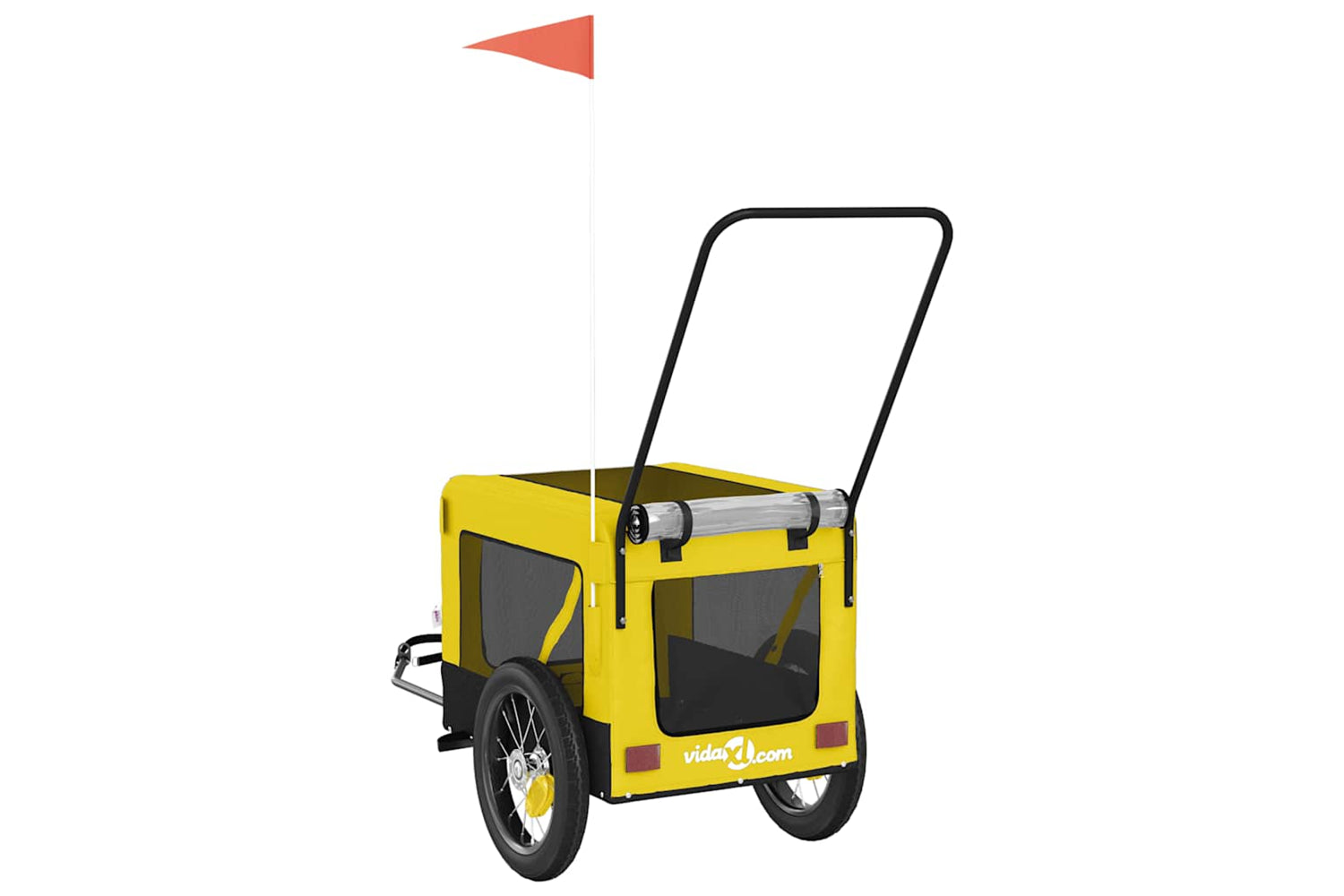 Vidaxl 93945 Pet Bike Trailer Yellow And Black Oxford Fabric And Iron-8