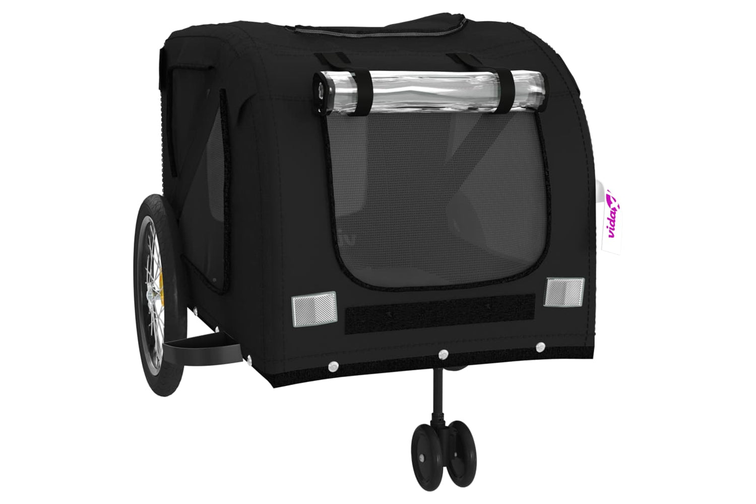 Vidaxl 93905 Pet Bike Trailer Black Oxford Fabric And Iron-4