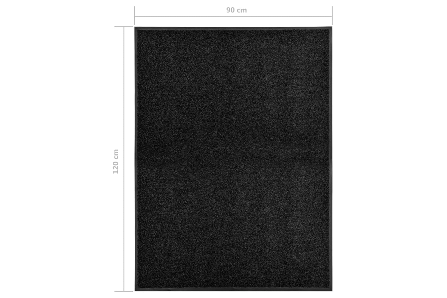 vidaXL 323412 Doormat Washable Black 90x120cm-6