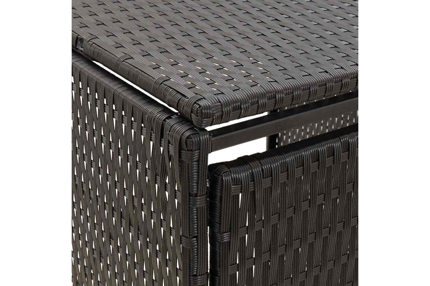vidaXL 319860 Single Wheelie Bin Shed Black 70x80x117cm Poly Rattan-6