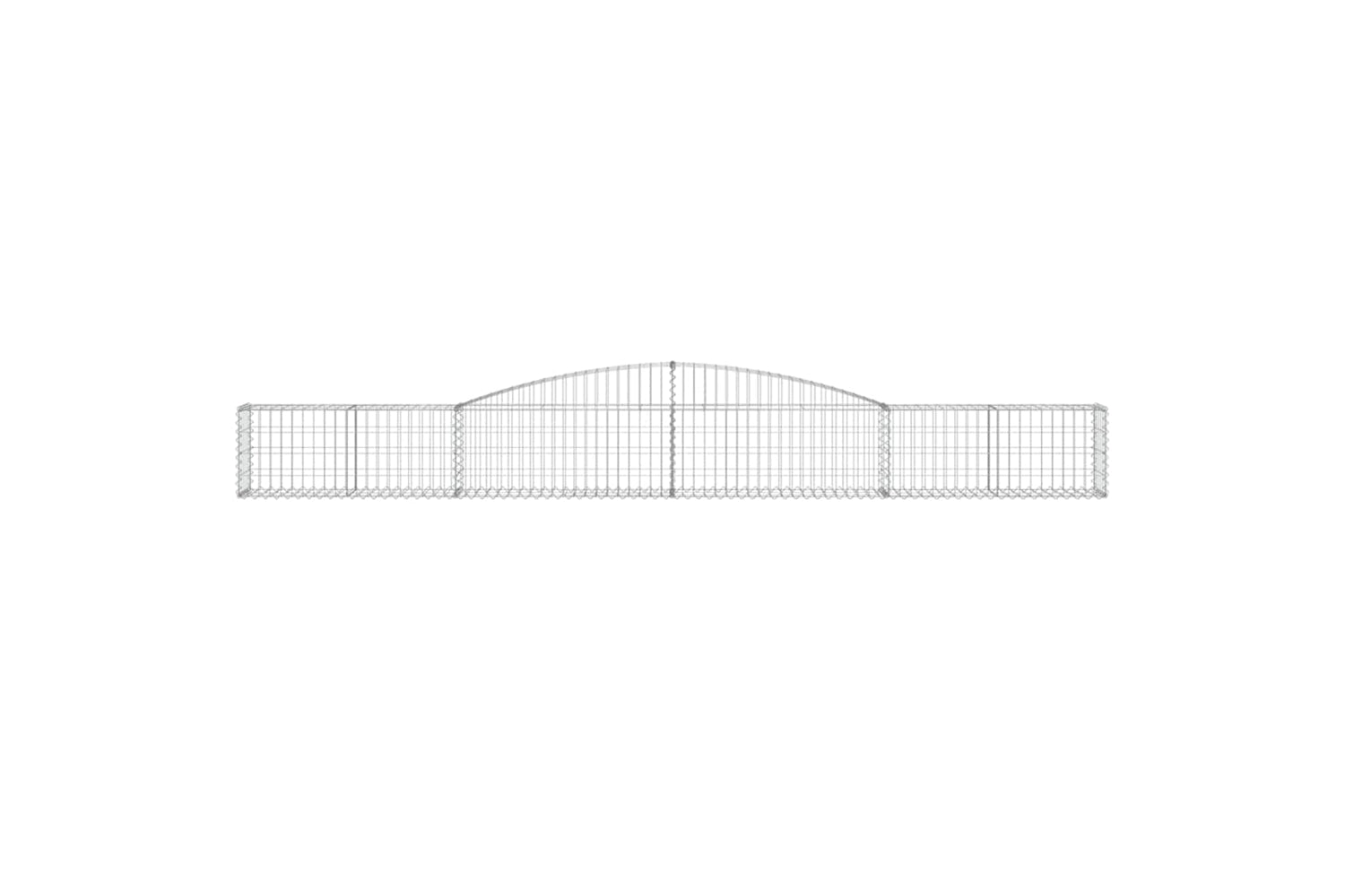 vidaXL 3146827 Arched Gabion Baskets 2 Pcs 400x30x40/60cm Galvanised Iron-3