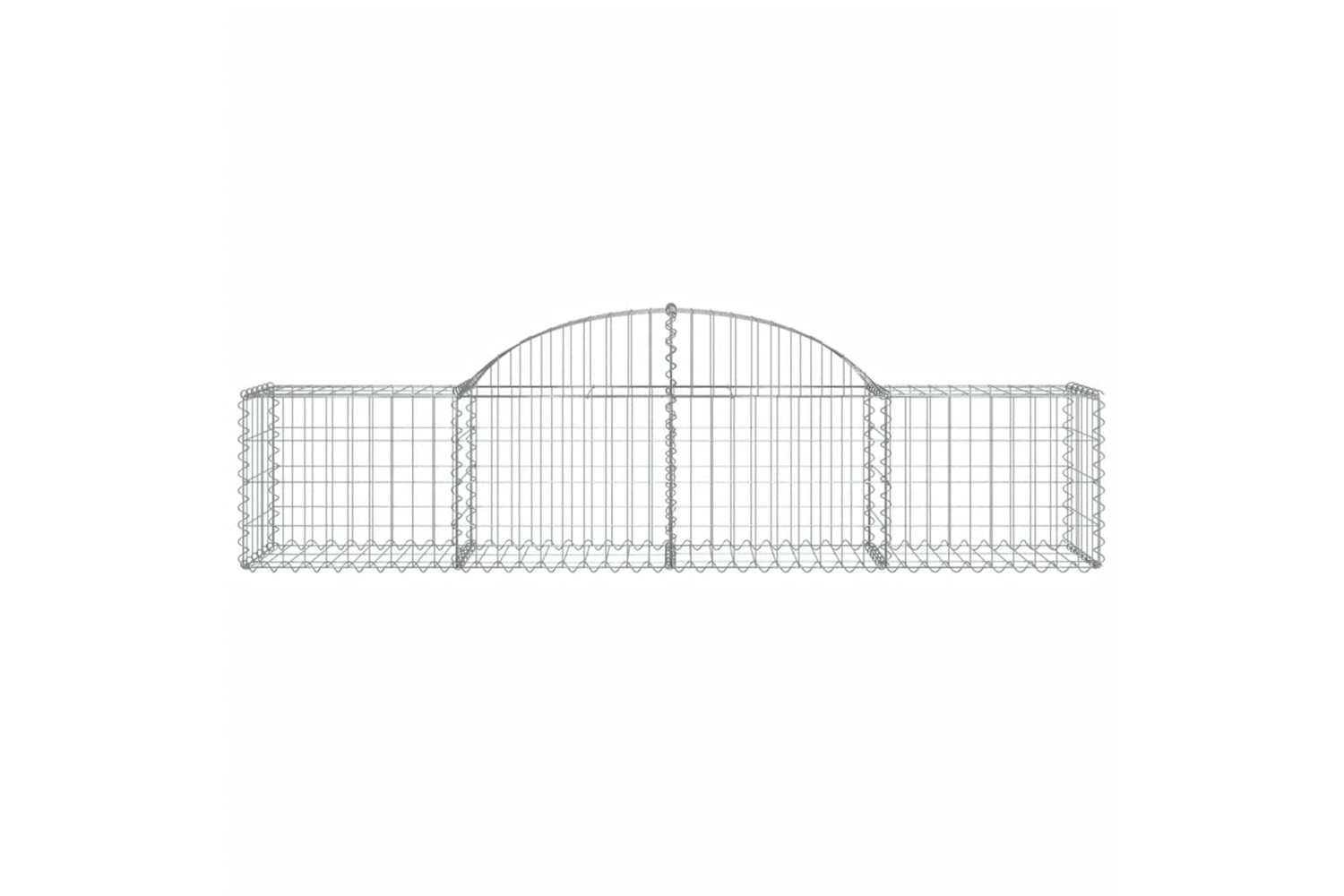 vidaXL 3146262 Arched Gabion Baskets 7 Pcs 200x50x40/60cm Galvanised Iron-3